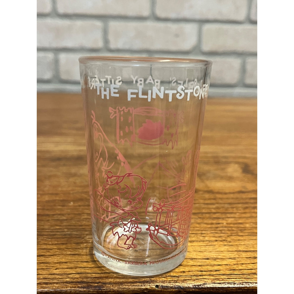 Vintage Hanna-Barbera Productions Inc. The Flintstones Pebbles' Baby Sitters Drinking Juice Glass 1963
