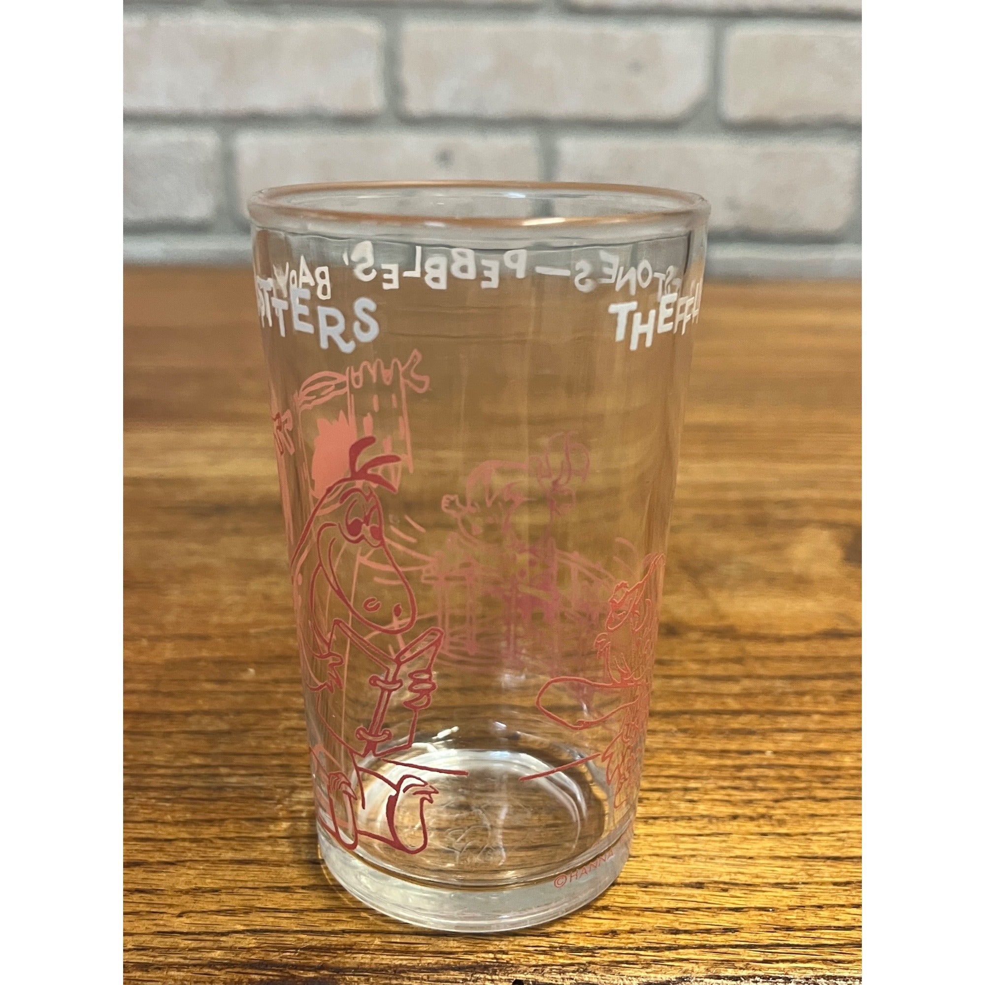 Vintage Hanna-Barbera Productions Inc. The Flintstones Pebbles' Baby Sitters Drinking Juice Glass 1963
