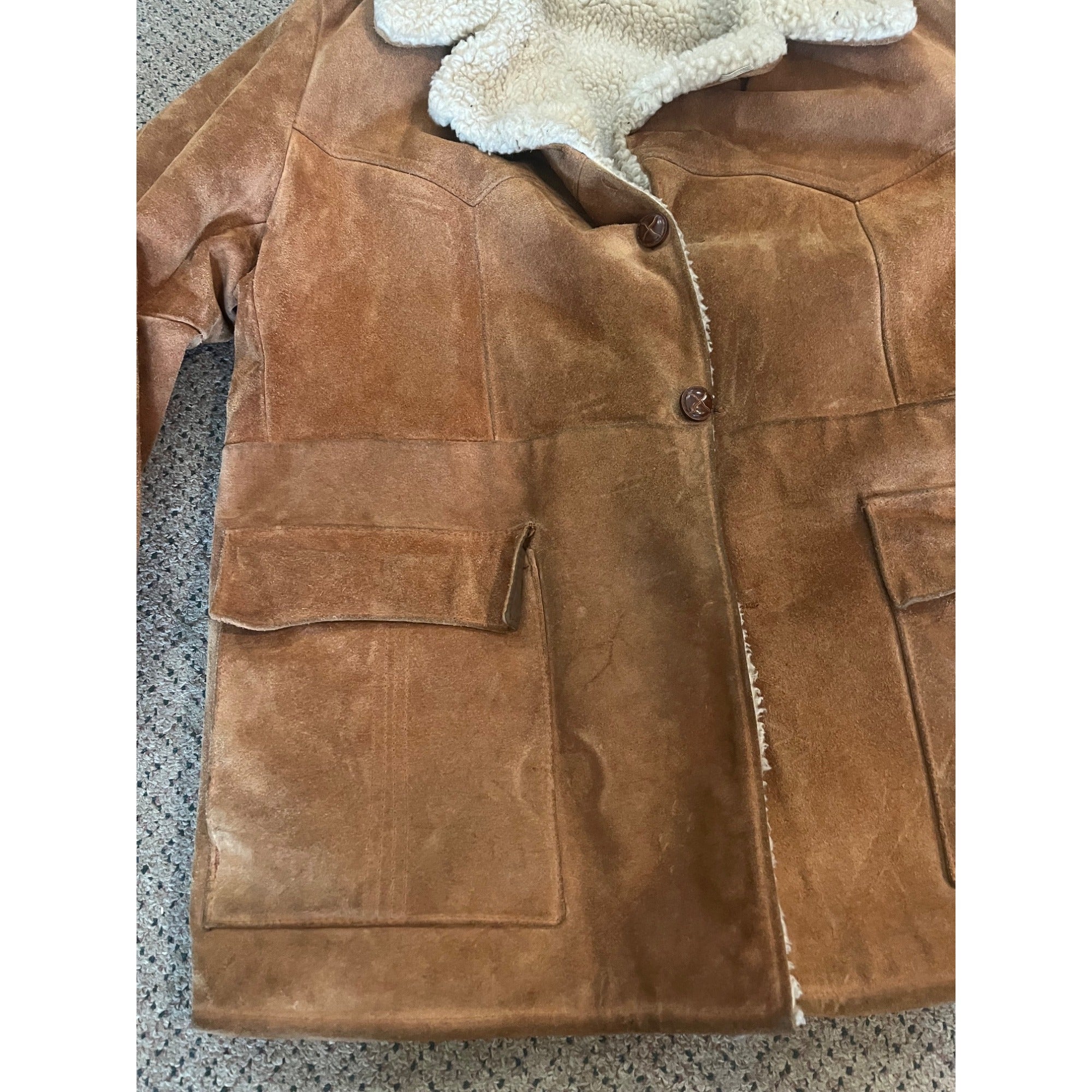 Vintage 90s Ralph Edwards Suede Sheraling Lined Coat Jacket Mens Sz 50