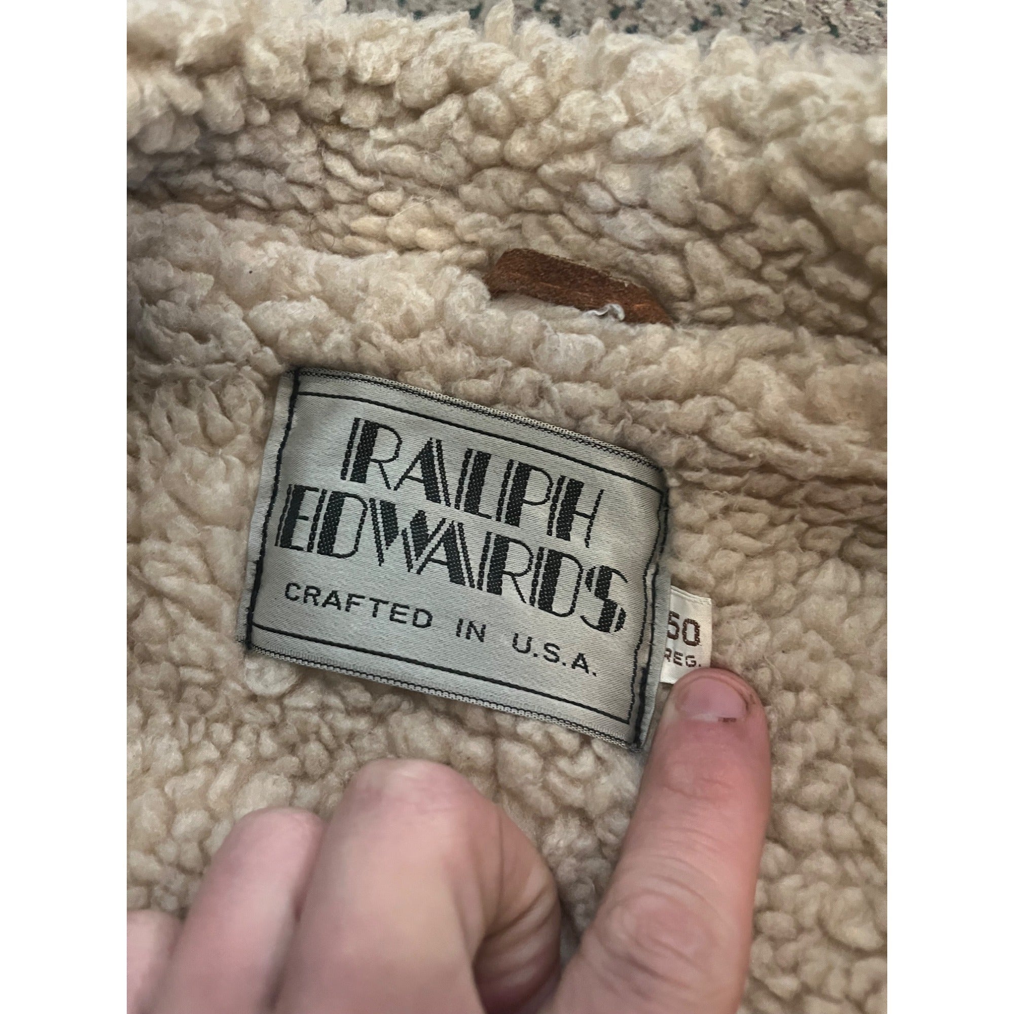 Vintage 90s Ralph Edwards Suede Sheraling Lined Coat Jacket Mens Sz 50