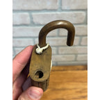 Antique c1890s Large Brass Ornate Victorian Padlock w/ Key - Works / Locks
