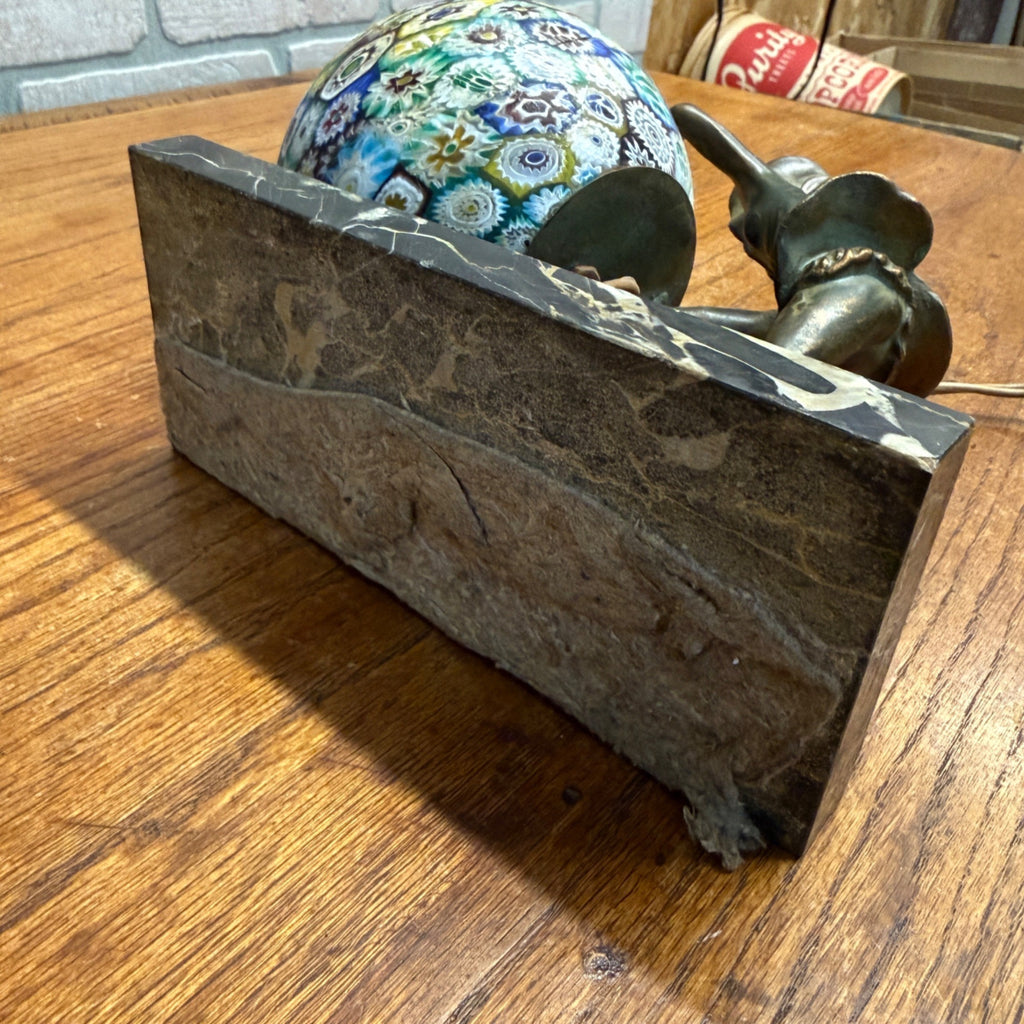 Antique 1920’s JB Hirsch Gerdago Art Deco Harlequin Pixie Dancer Globe Lamp
