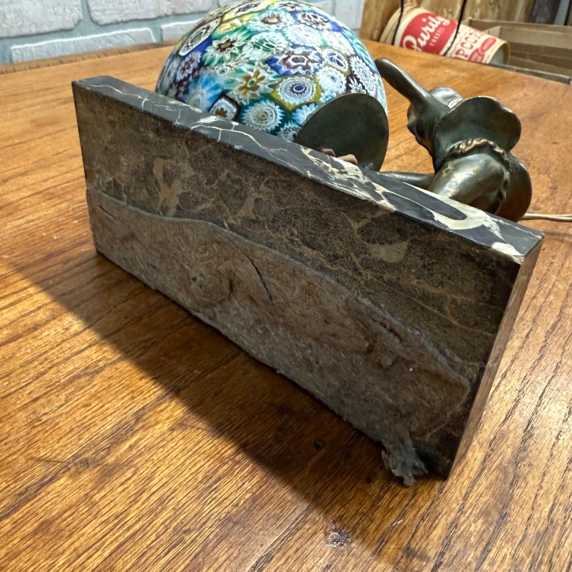 Antique 1920’s JB Hirsch Gerdago Art Deco Harlequin Pixie Dancer Globe Lamp
