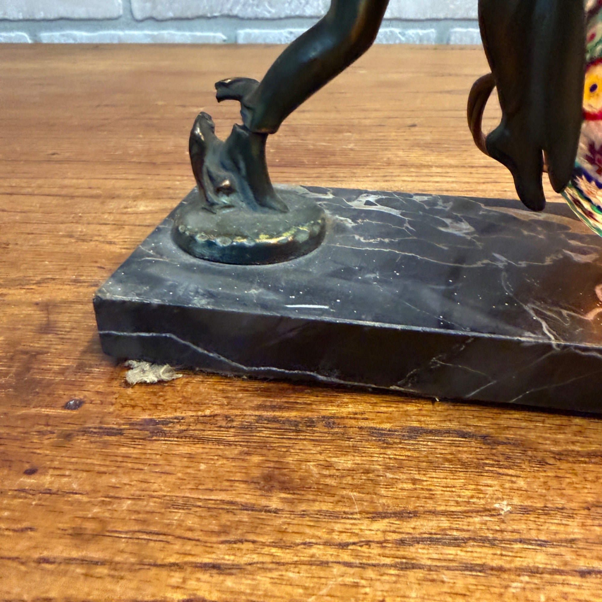 Antique 1920’s JB Hirsch Gerdago Art Deco Harlequin Pixie Dancer Globe Lamp