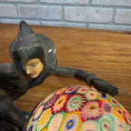 Antique 1920’s JB Hirsch Gerdago Art Deco Harlequin Pixie Dancer Globe Lamp