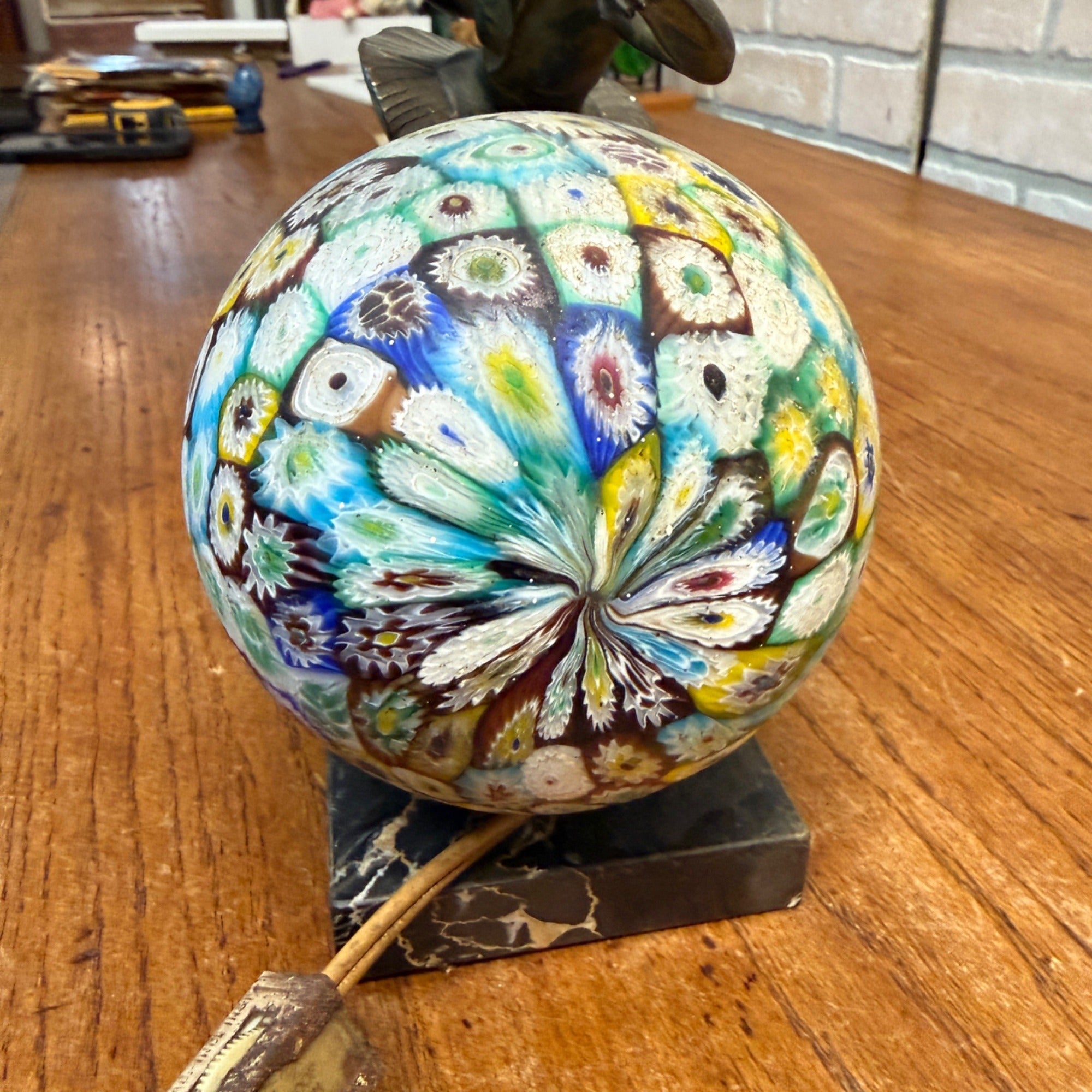 Antique 1920’s JB Hirsch Gerdago Art Deco Harlequin Pixie Dancer Globe Lamp
