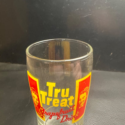 Vintage Tru Treat Grapefruit Drink ACL Fountain Glass Advertising Syrup Line