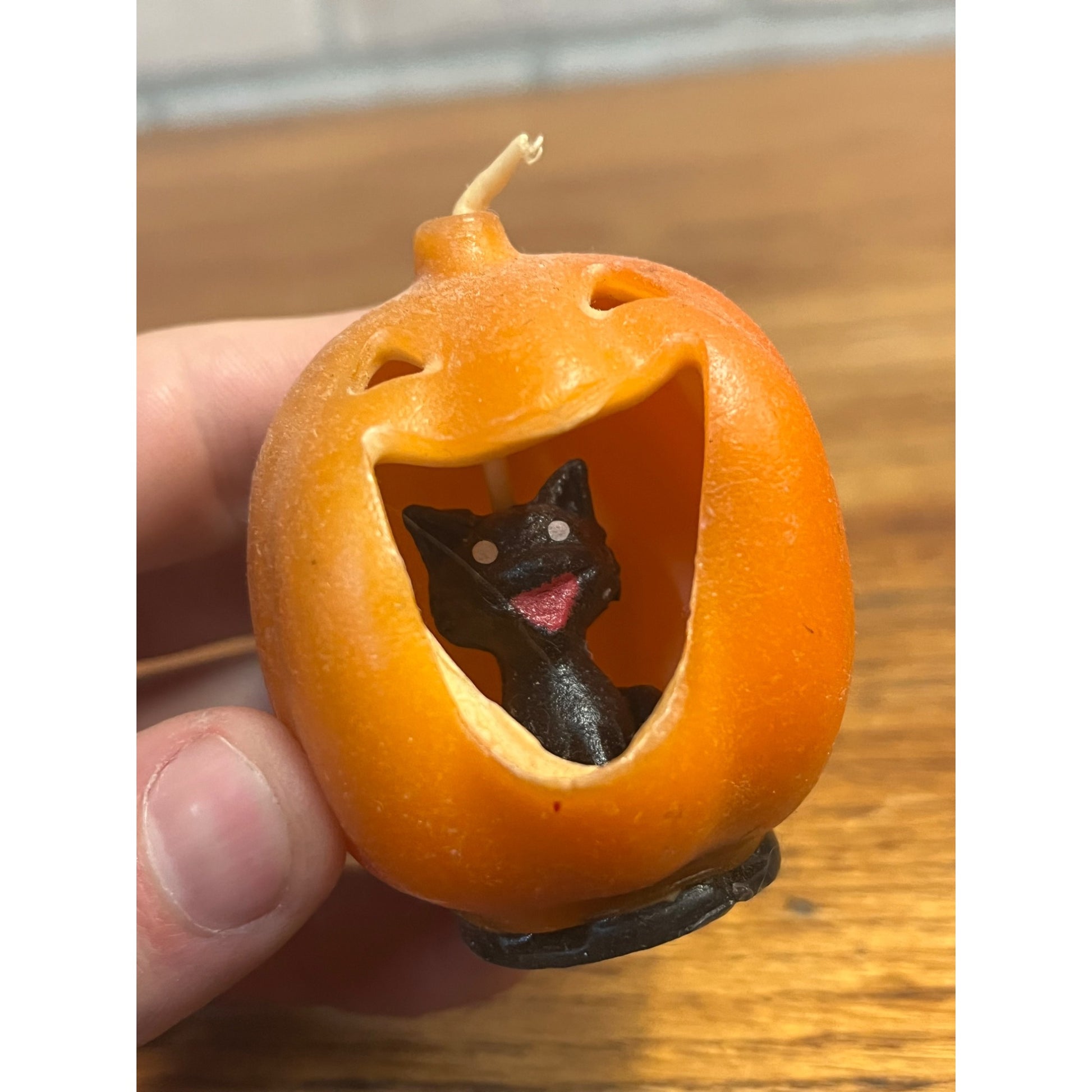 Vintage Halloween Gurley Novelty Candle Jack O' Lantern JOL & Black Cat