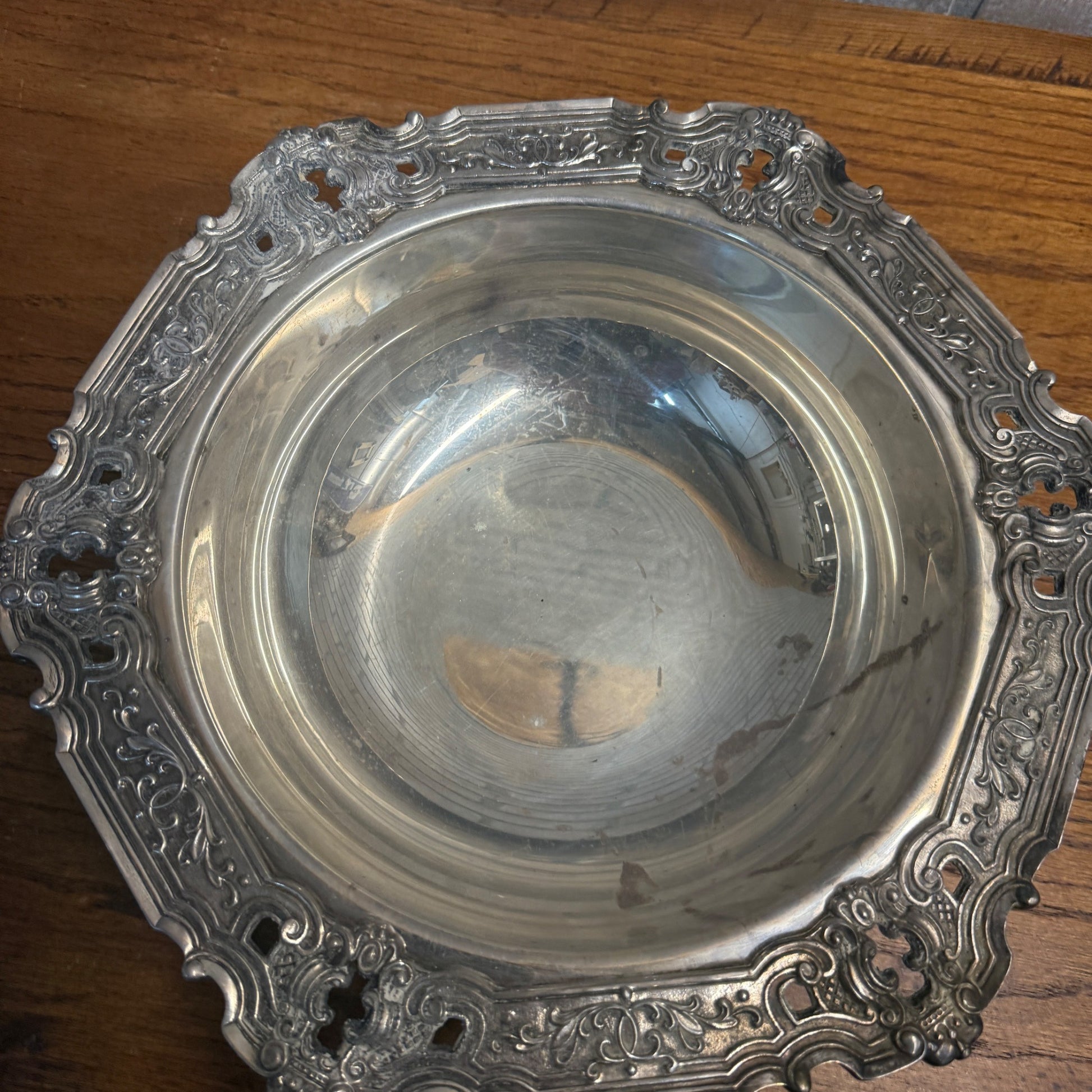 Vintage Gorham Silver Co. Plated Ornate Serving Fruit Bowl 13" - No. YC1661