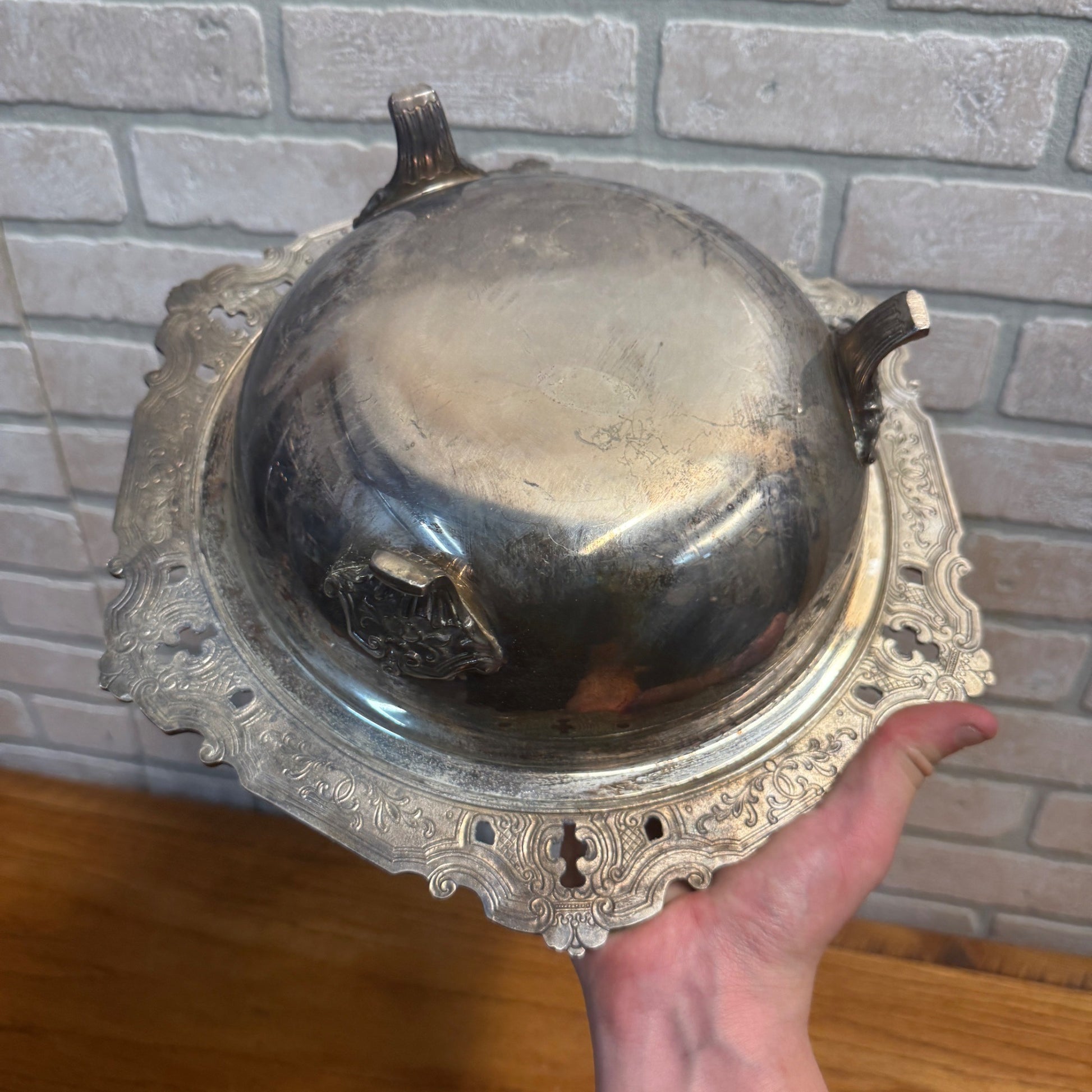 Vintage Gorham Silver Co. Plated Ornate Serving Fruit Bowl 13" - No. YC1661