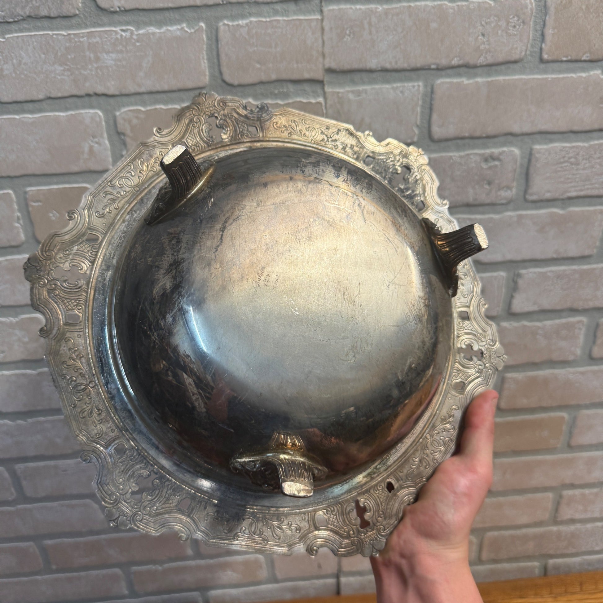 Vintage Gorham Silver Co. Plated Ornate Serving Fruit Bowl 13" - No. YC1661