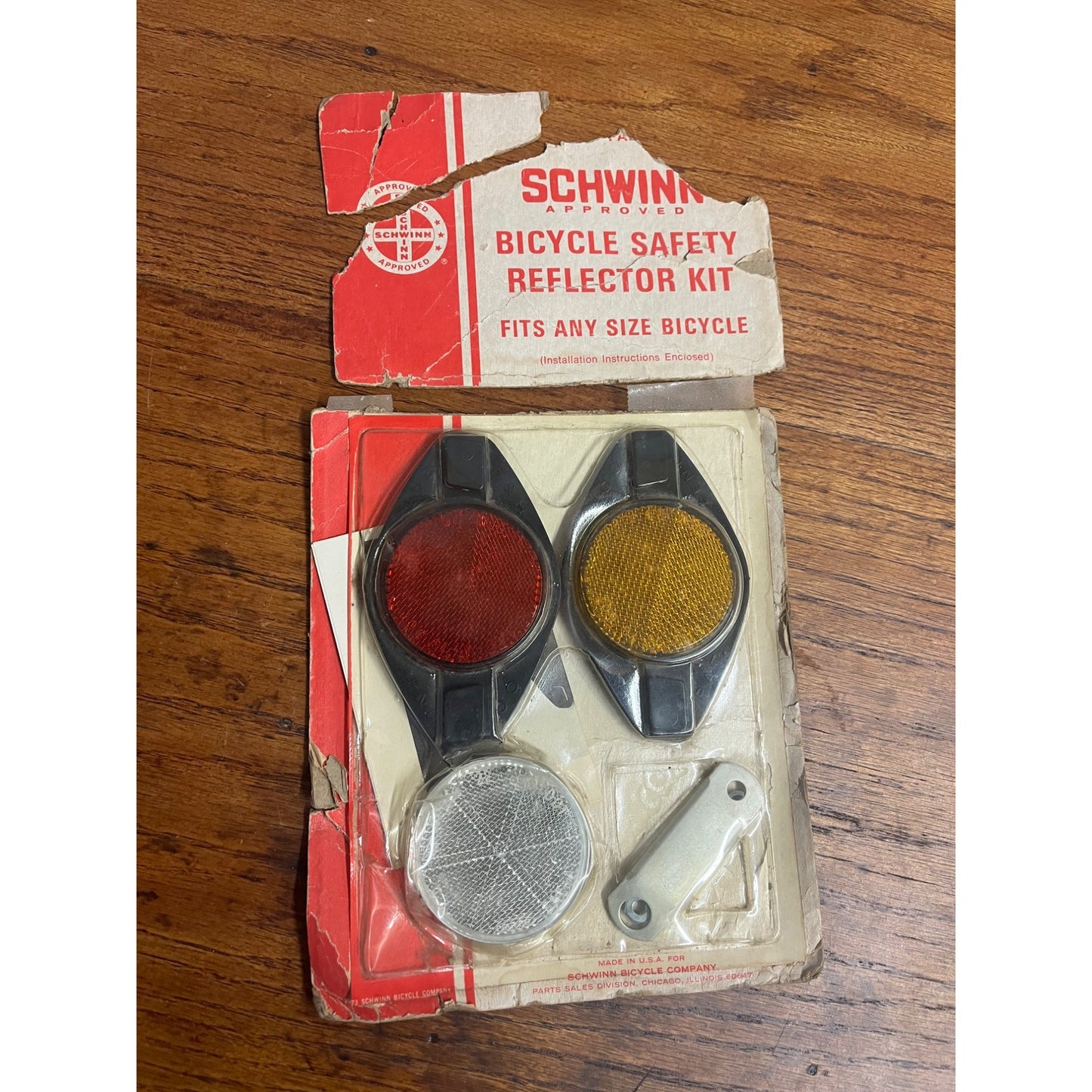 Vintage Schwinn Bicycle Safety Reflector Kit Unopened 1973 - As-Is