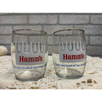 Vintage Hamm's Beer 3.25" Barrel Rim Tester Taster Sample Glasses Lot (2)