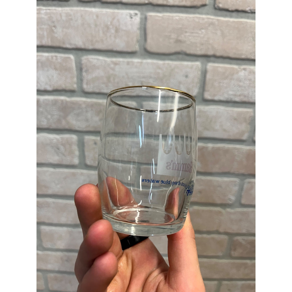 Vintage Hamm's Beer 3.25" Barrel Rim Tester Taster Sample Glasses Lot (2)