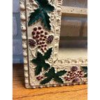 Antique 1900s Victorian Christmas Holly Shadow Wooden Wall Shelf