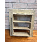 Antique 1900s Victorian Christmas Holly Shadow Wooden Wall Shelf