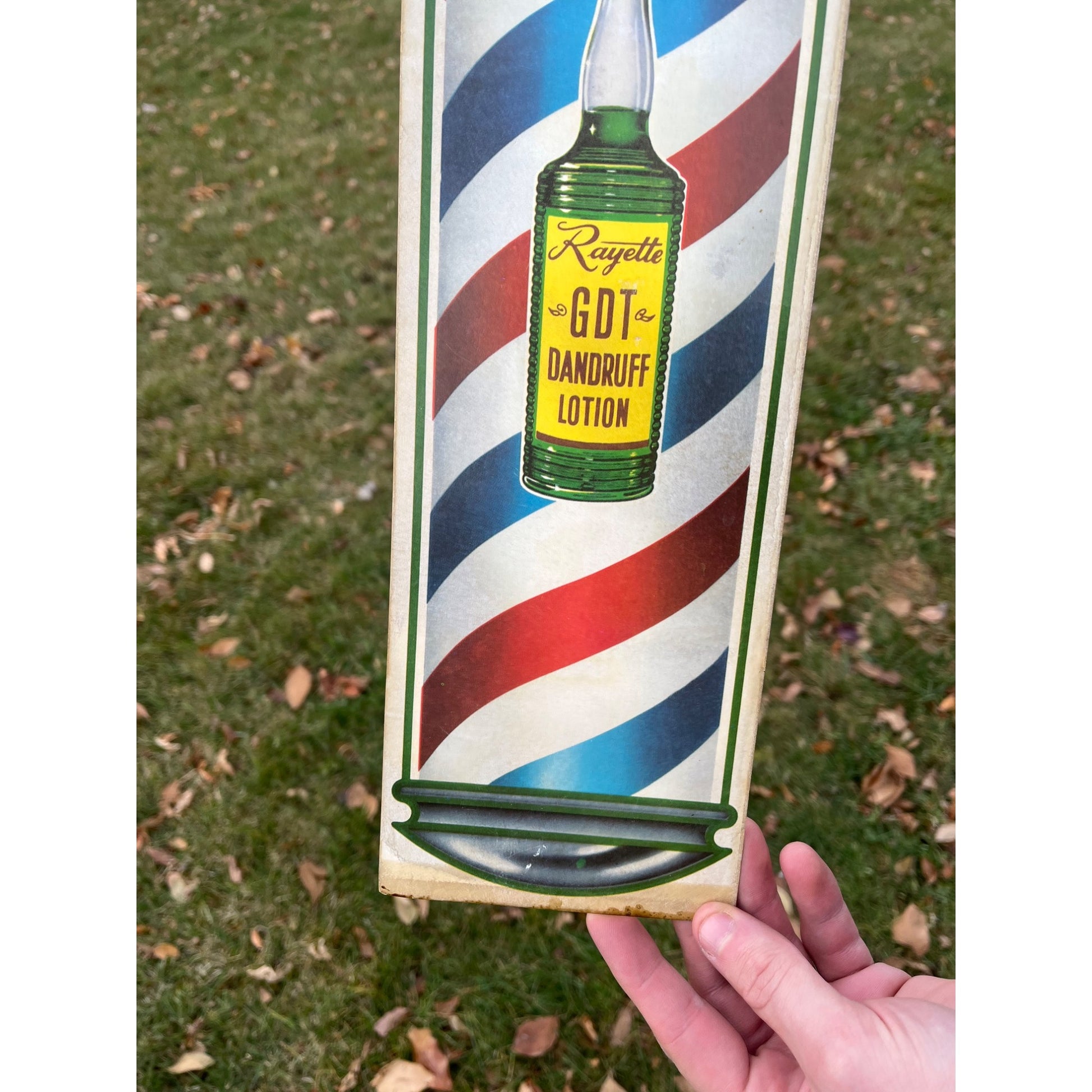 Vintage Rayette GDT Dandruff Lotion Advertising Barber Shop Cardstock