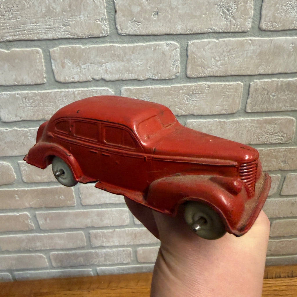 1938 Oldsmobile Six Sedan Auburn Rubber Made in USA 1930s Toy