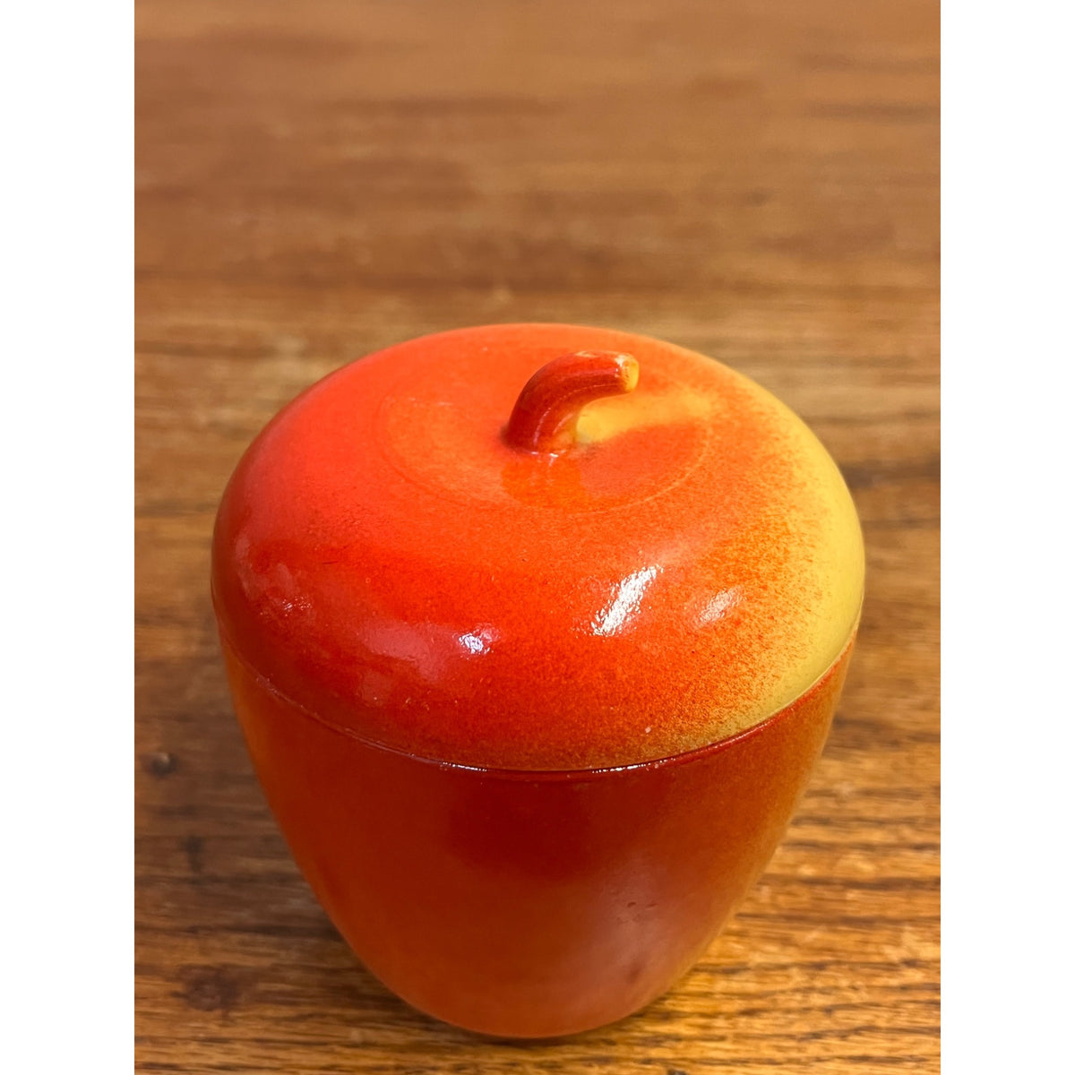 Vintage Hazel Atlas Painted Milk Glass Apple Jam Jar 1950's Kitchen Decor