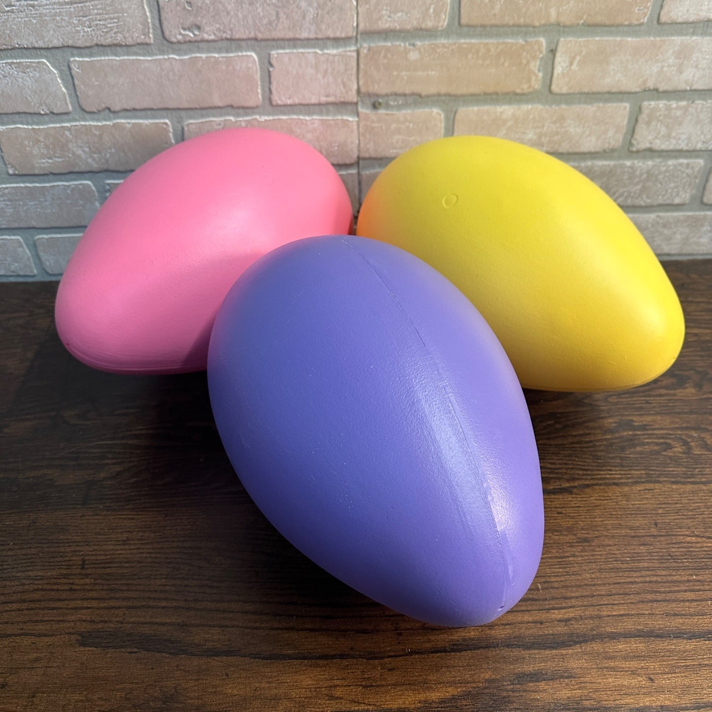 (3) Vintage Easter Egg Blow Molds 13" Union Products Pink Blue Yellow