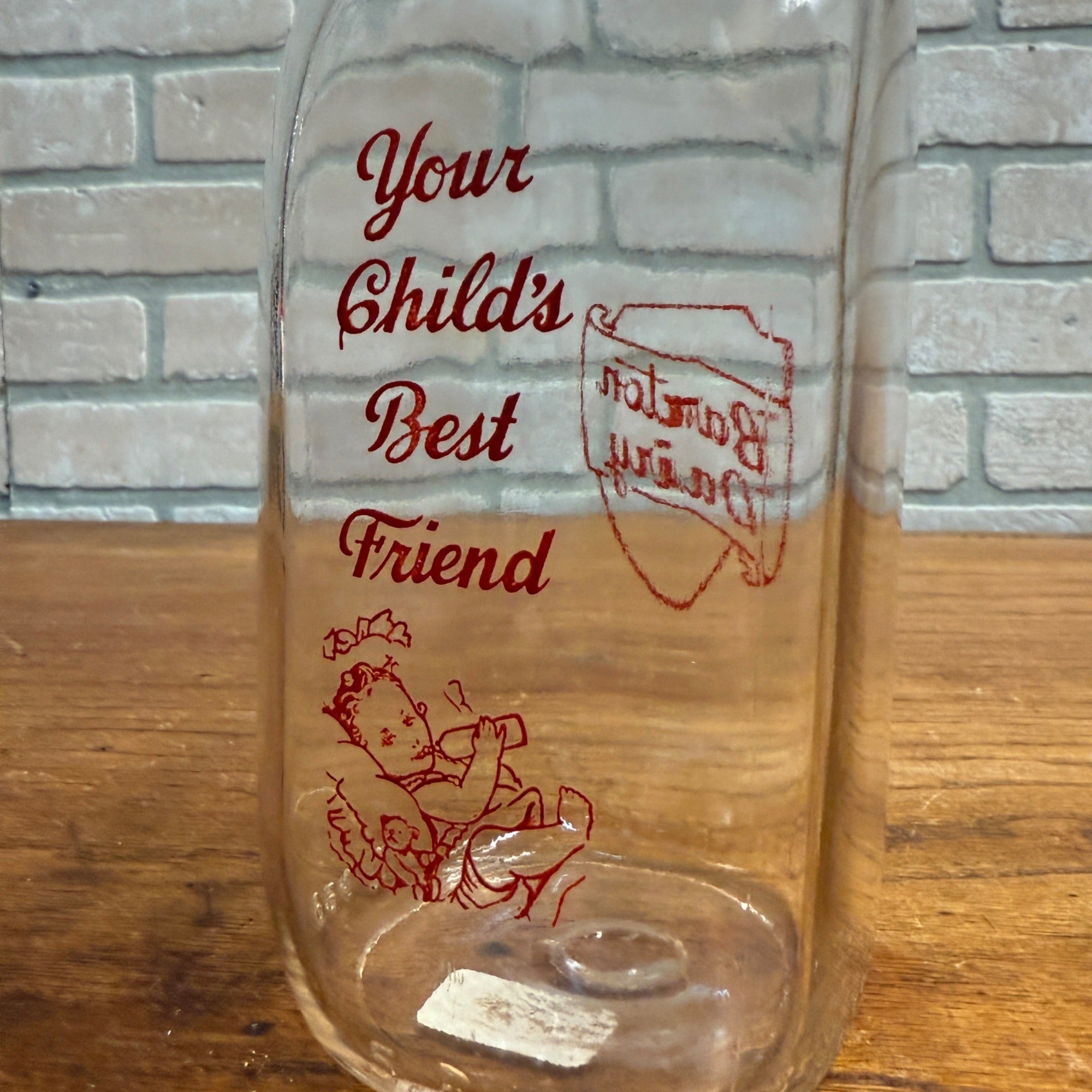 Vintage Barton Dairy Wisconsin WI Wis ACl Quart Milk Bottle RARE