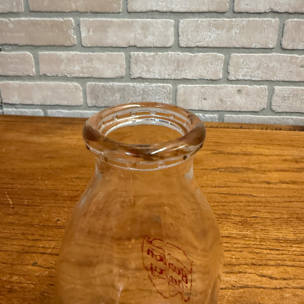 Vintage Barton Dairy Wisconsin WI Wis ACl Quart Milk Bottle RARE