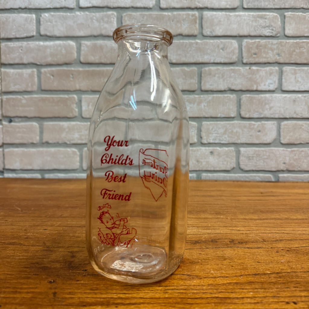 Vintage Barton Dairy Wisconsin WI Wis ACl Quart Milk Bottle RARE