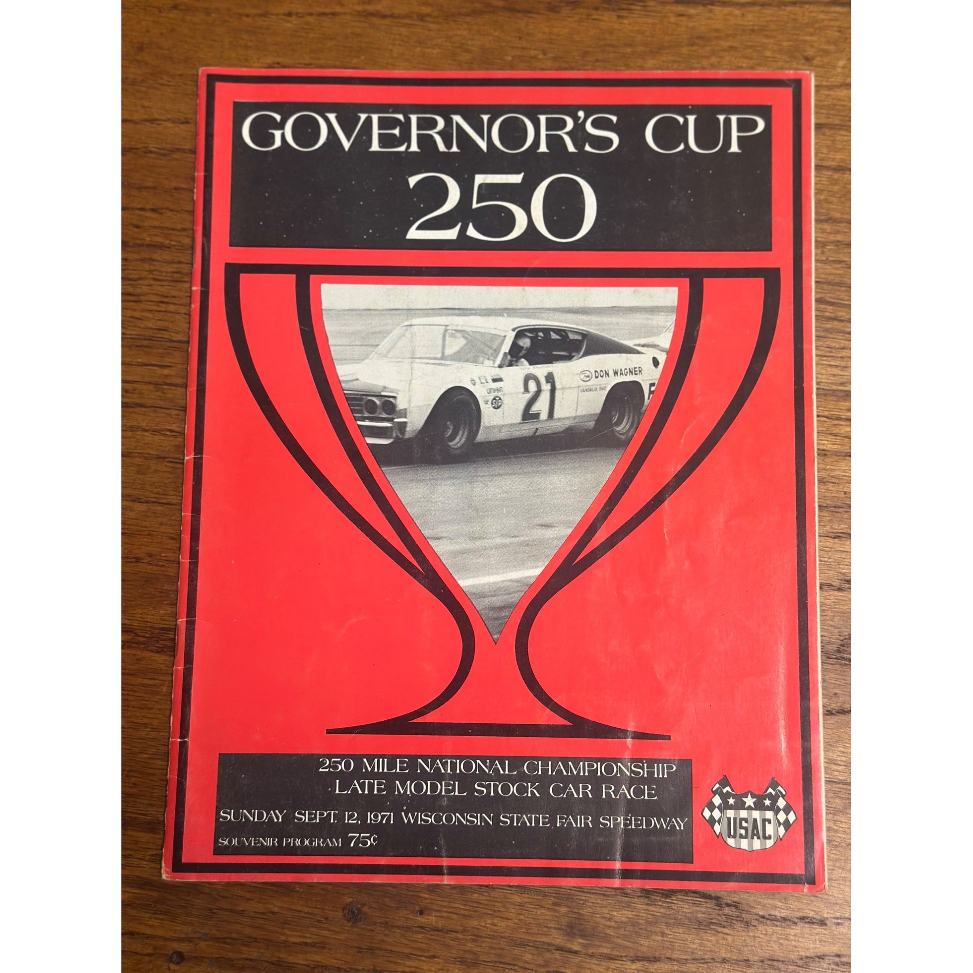 1971 Governor's Cup 250 Mile Race National Championship Souvenir Program Wisconsin