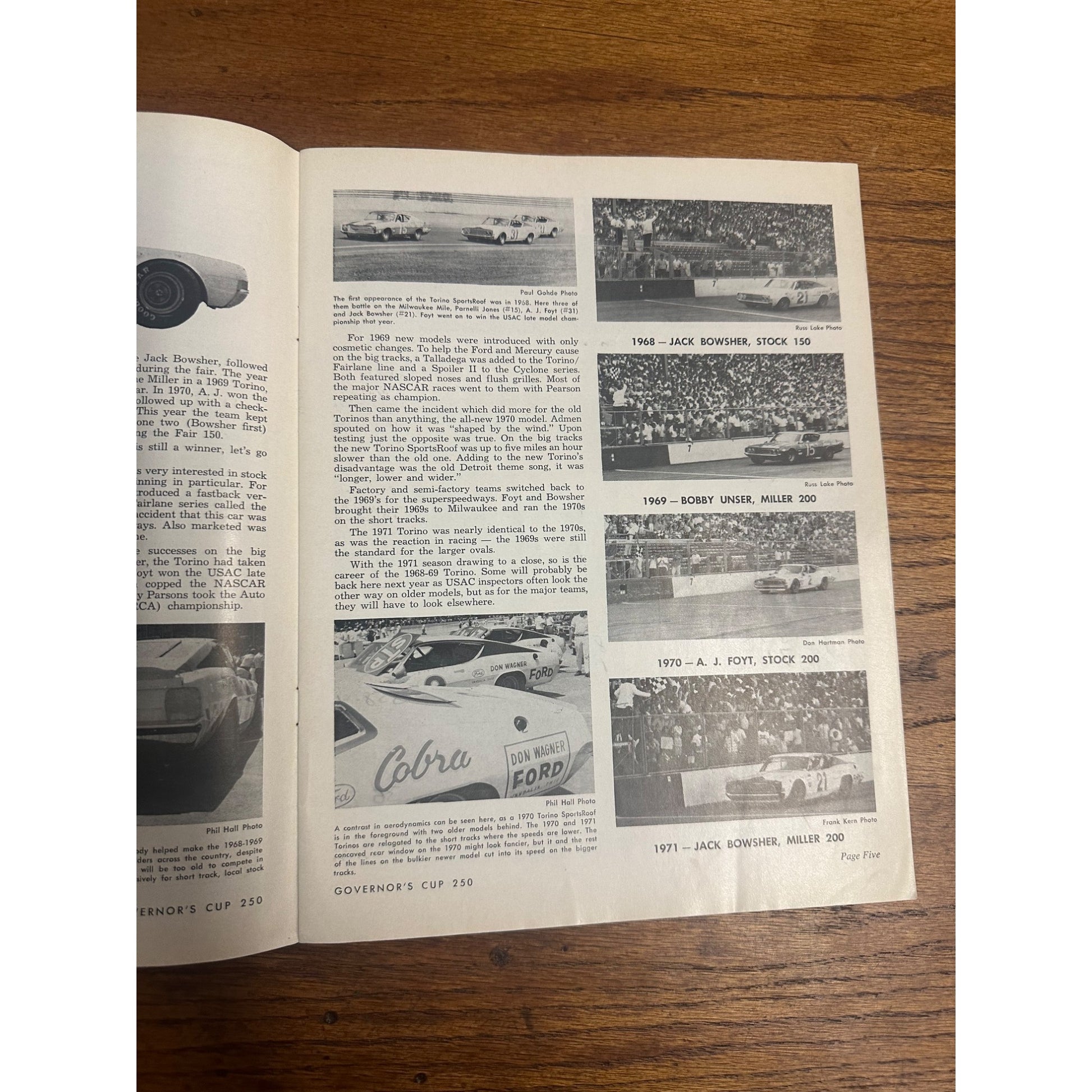 1971 Governor's Cup 250 Mile Race National Championship Souvenir Program Wisconsin