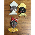 Vintage Black Americana Lot (3) Chalkware Wall Hanging Key Hooks Chef Mammy