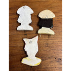 Vintage Black Americana Lot (3) Chalkware Wall Hanging Key Hooks Chef Mammy