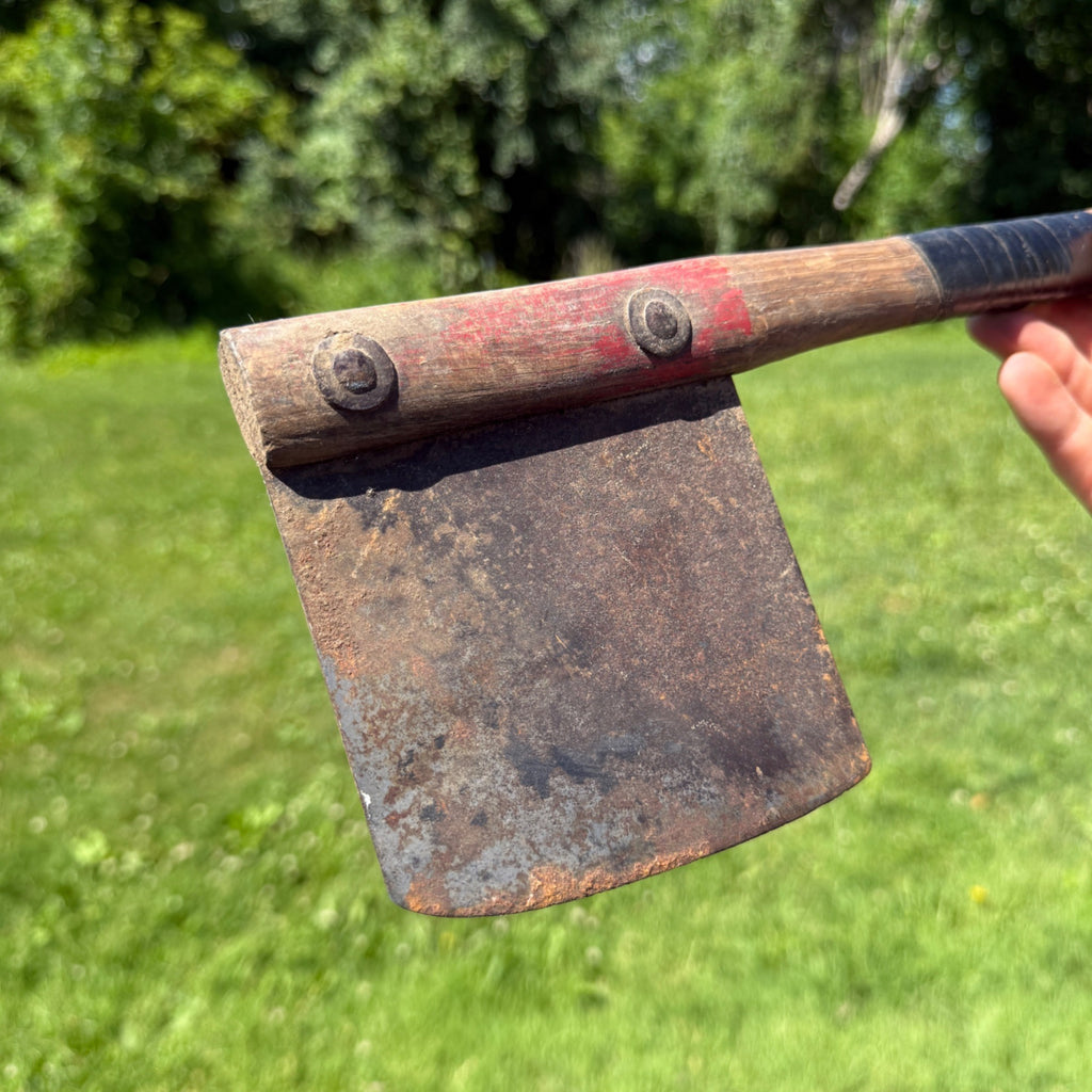 Vintage Rustic Hand-Forged Iron Wood Harvesting Tool Cleaver Logging Tool 1800s