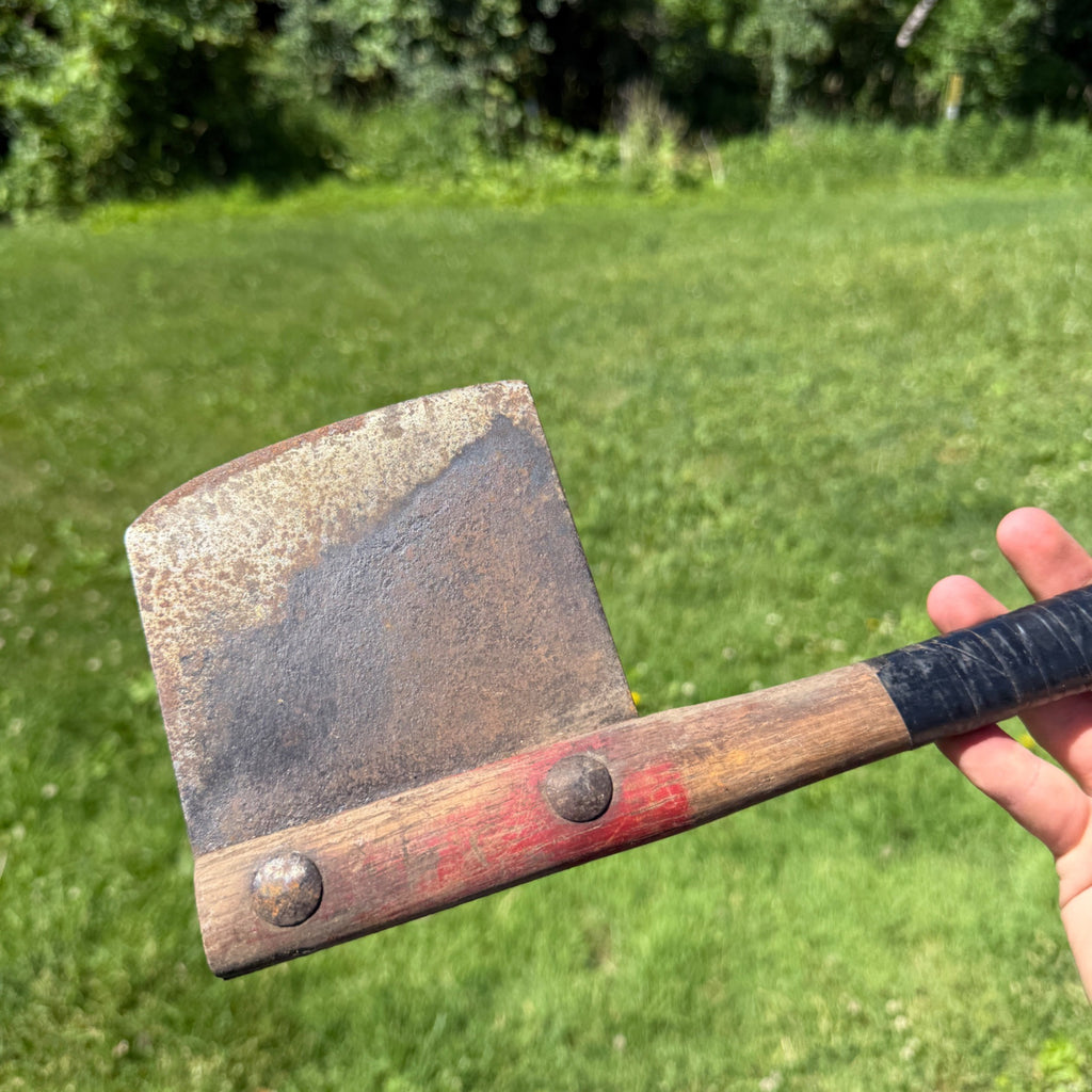 Vintage Rustic Hand-Forged Iron Wood Harvesting Tool Cleaver Logging Tool 1800s
