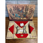 Vintage 1967 Royal Ensemble Donkey Salt Pepper Shakers Placemat Napkin Set NOS