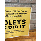 Vintage 1940s Gridley Dairy Milwaukee Wisconsin Cardboard Advertising Sign Store Display