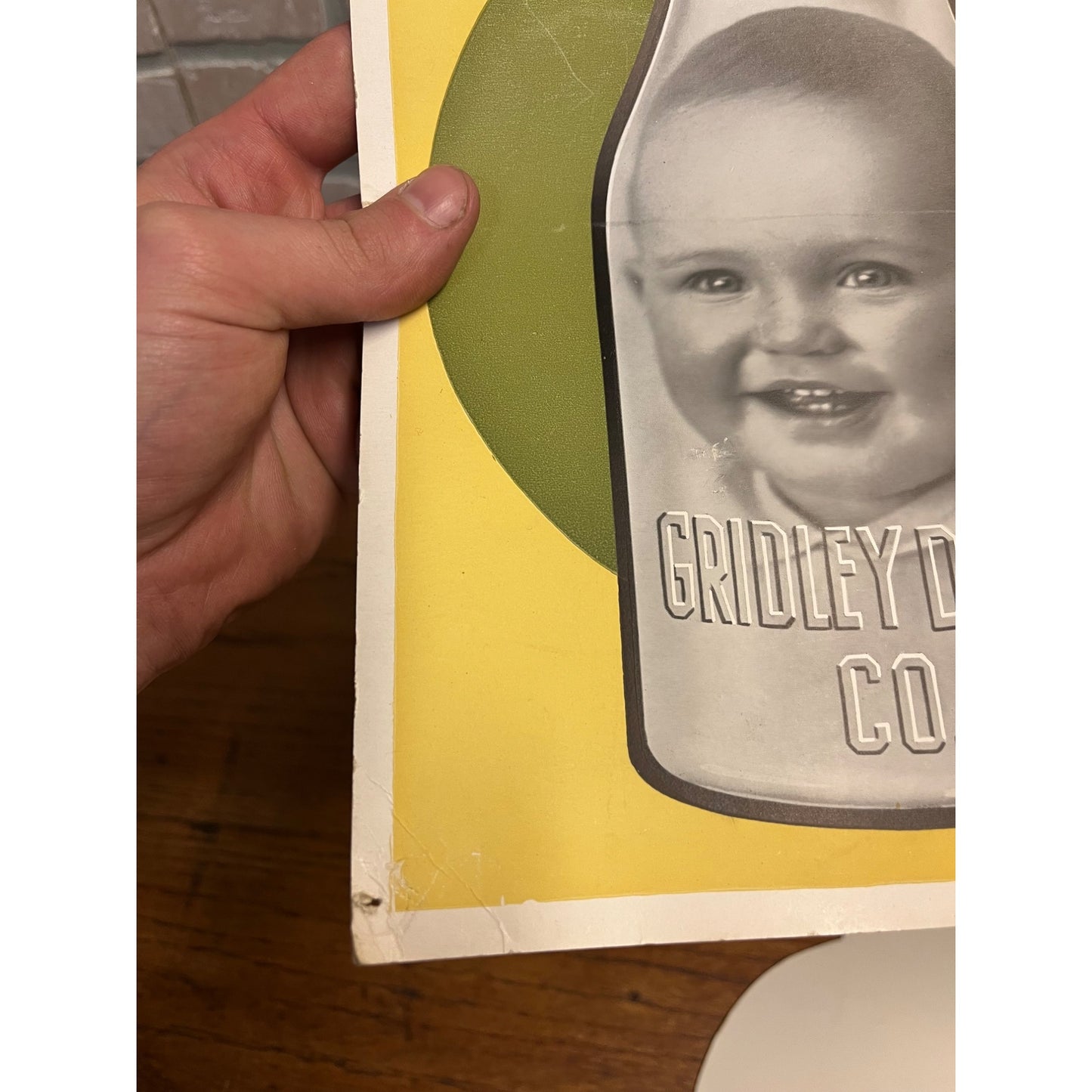 Vintage 1940s Gridley Dairy Milwaukee Wisconsin Cardboard Advertising Sign Store Display