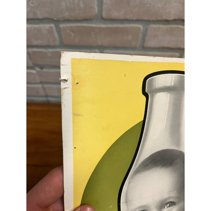 Vintage 1940s Gridley Dairy Milwaukee Wisconsin Cardboard Advertising Sign Store Display