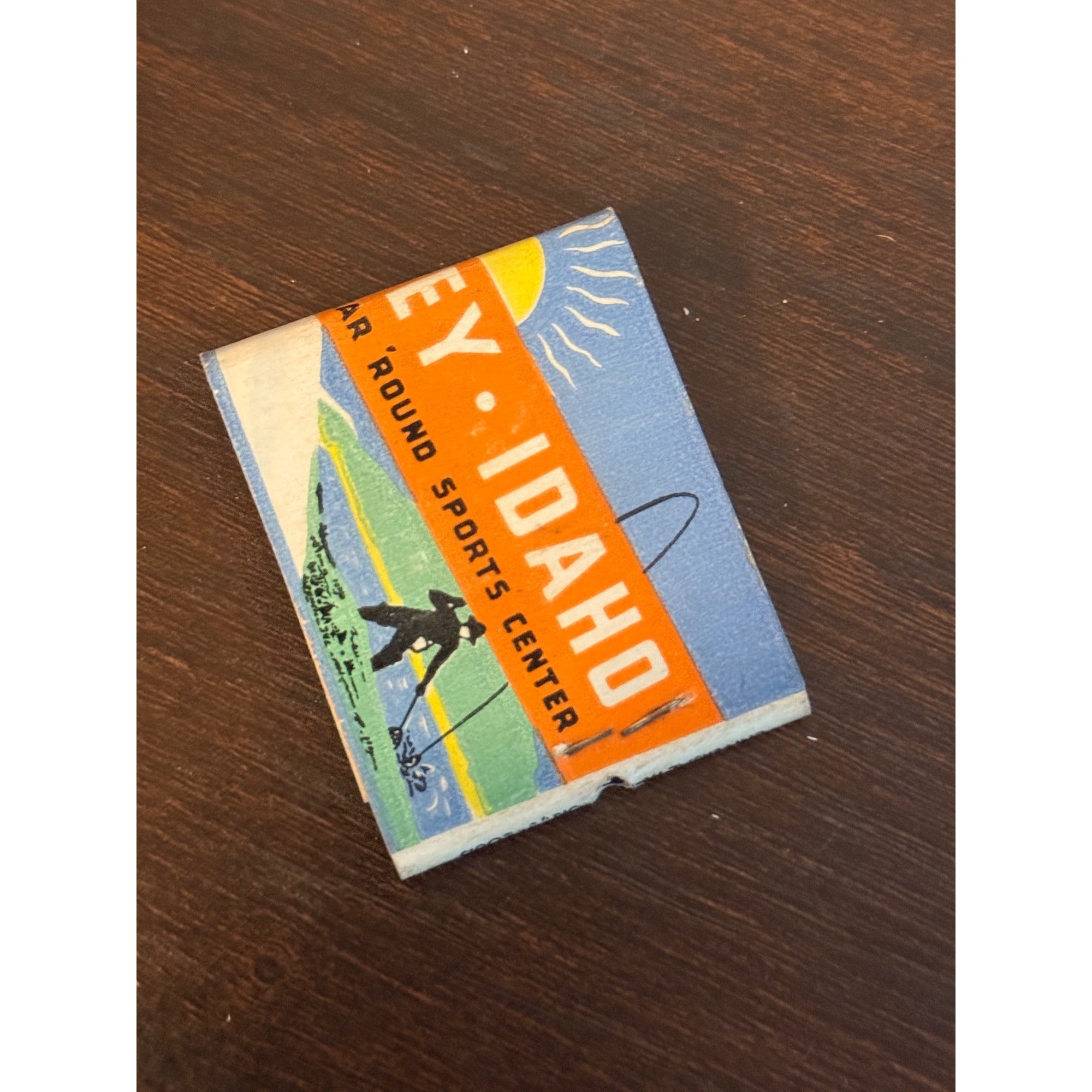 Vintage 1940s Sun Valley Idaho Ski Resort Center UNSTRUCK Matchbook FULL