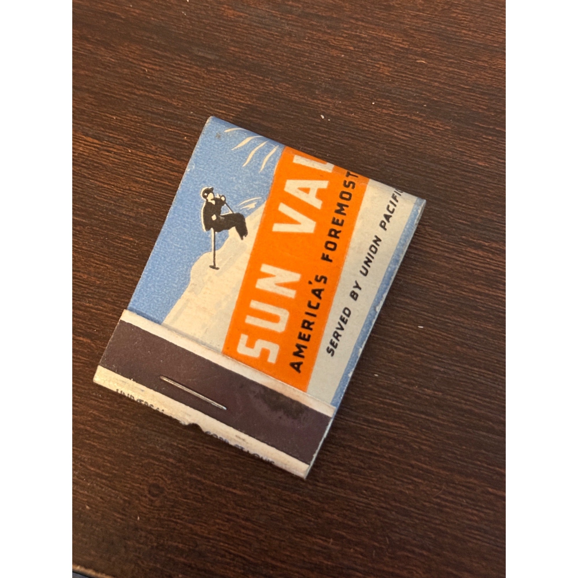 Vintage 1940s Sun Valley Idaho Ski Resort Center UNSTRUCK Matchbook FULL