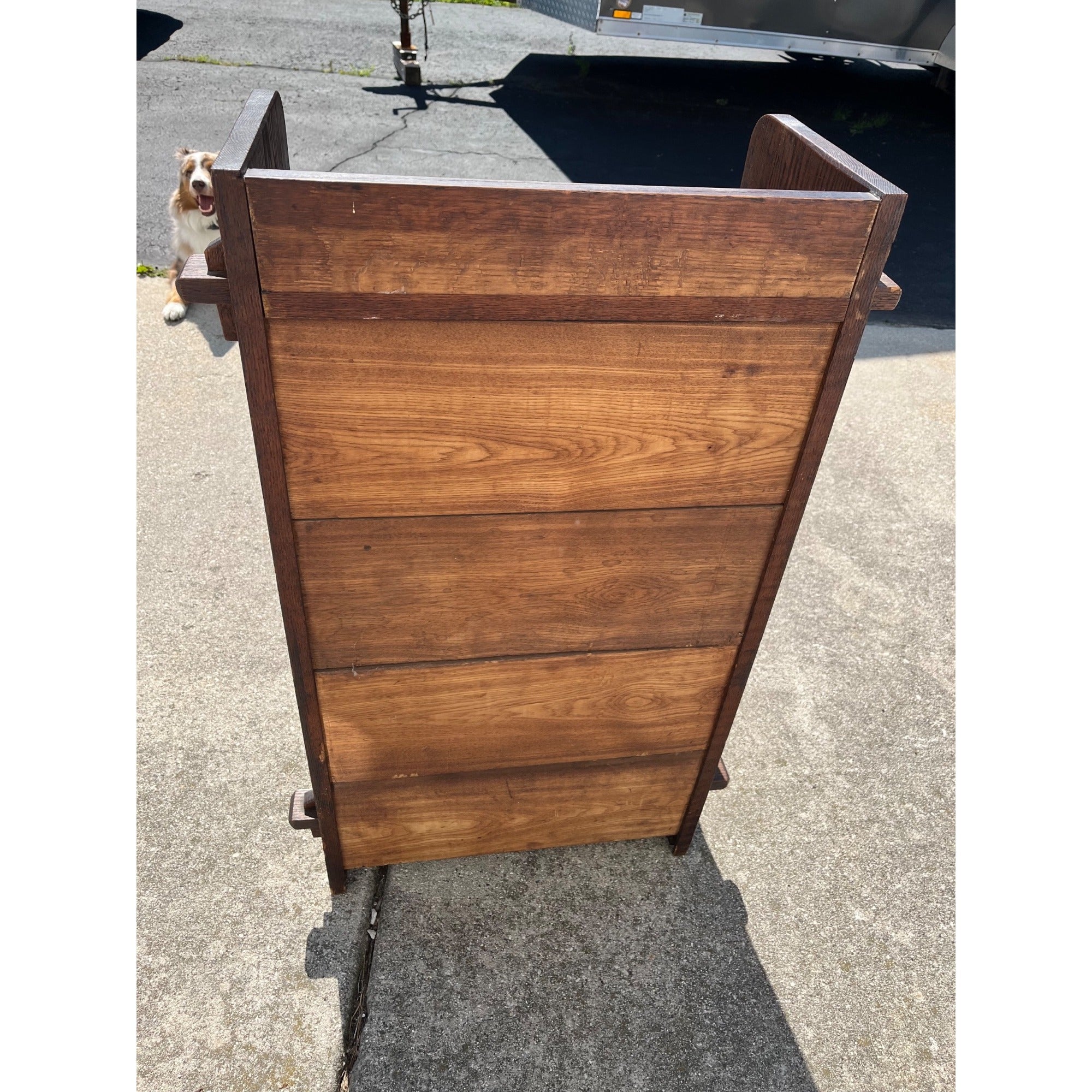 Original Antique Arts & Crafts Mission Quartersawn Oak Gentlemen's Bar Cabinet