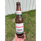 Vintage Rhinelander Export Premium Beer Bottle w/ Labels Amber Wisconsin WI Wis