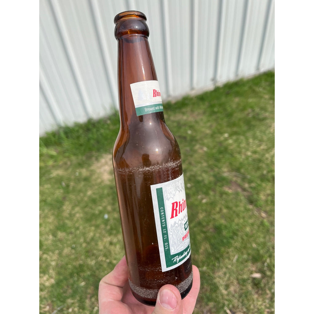 Vintage Rhinelander Export Premium Beer Bottle w/ Labels Amber Wisconsin WI Wis