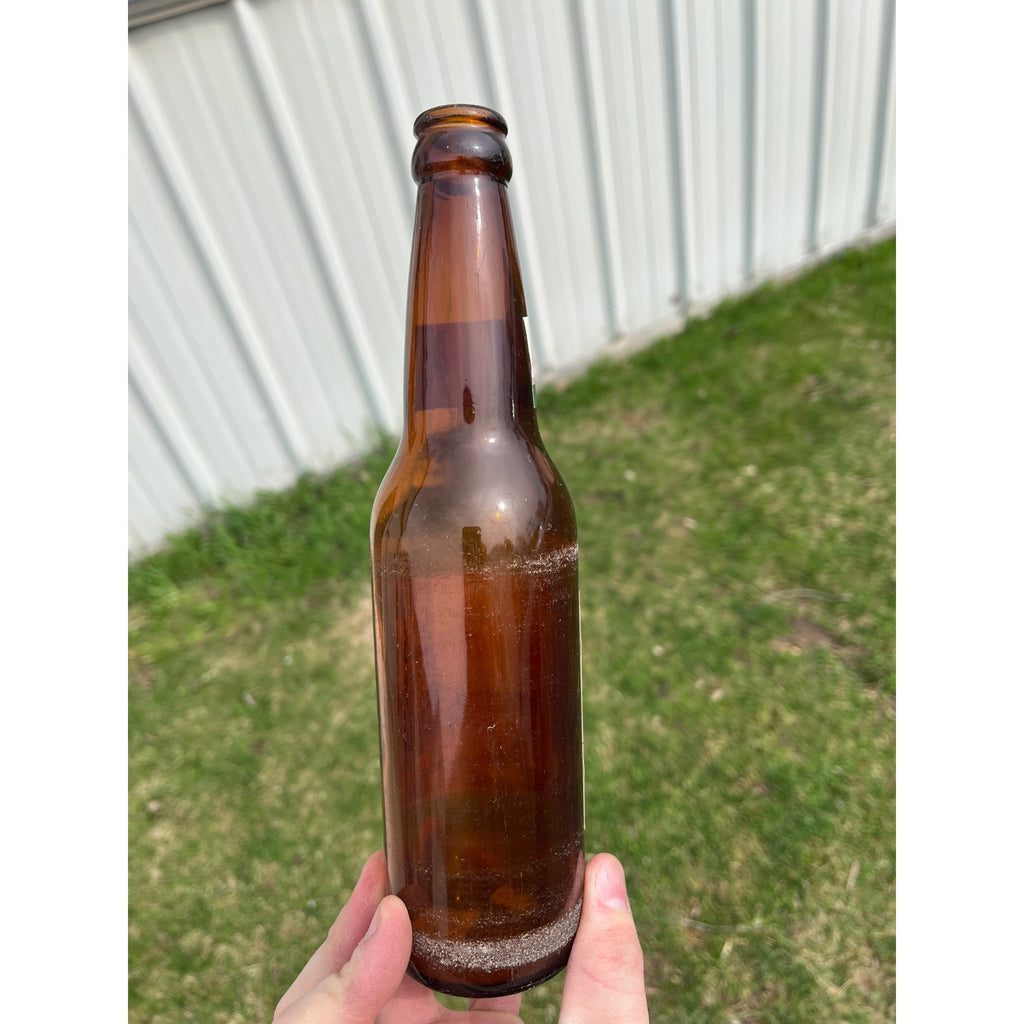 Vintage Rhinelander Export Premium Beer Bottle w/ Labels Amber Wisconsin WI Wis