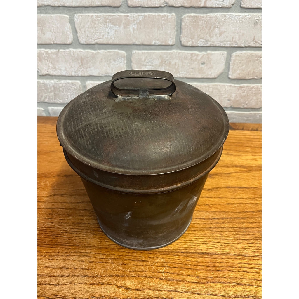 Antique 1920s Primitive Farmhouse Metal Bunt Fruit Cake Baking Mold By FRIES Co.
