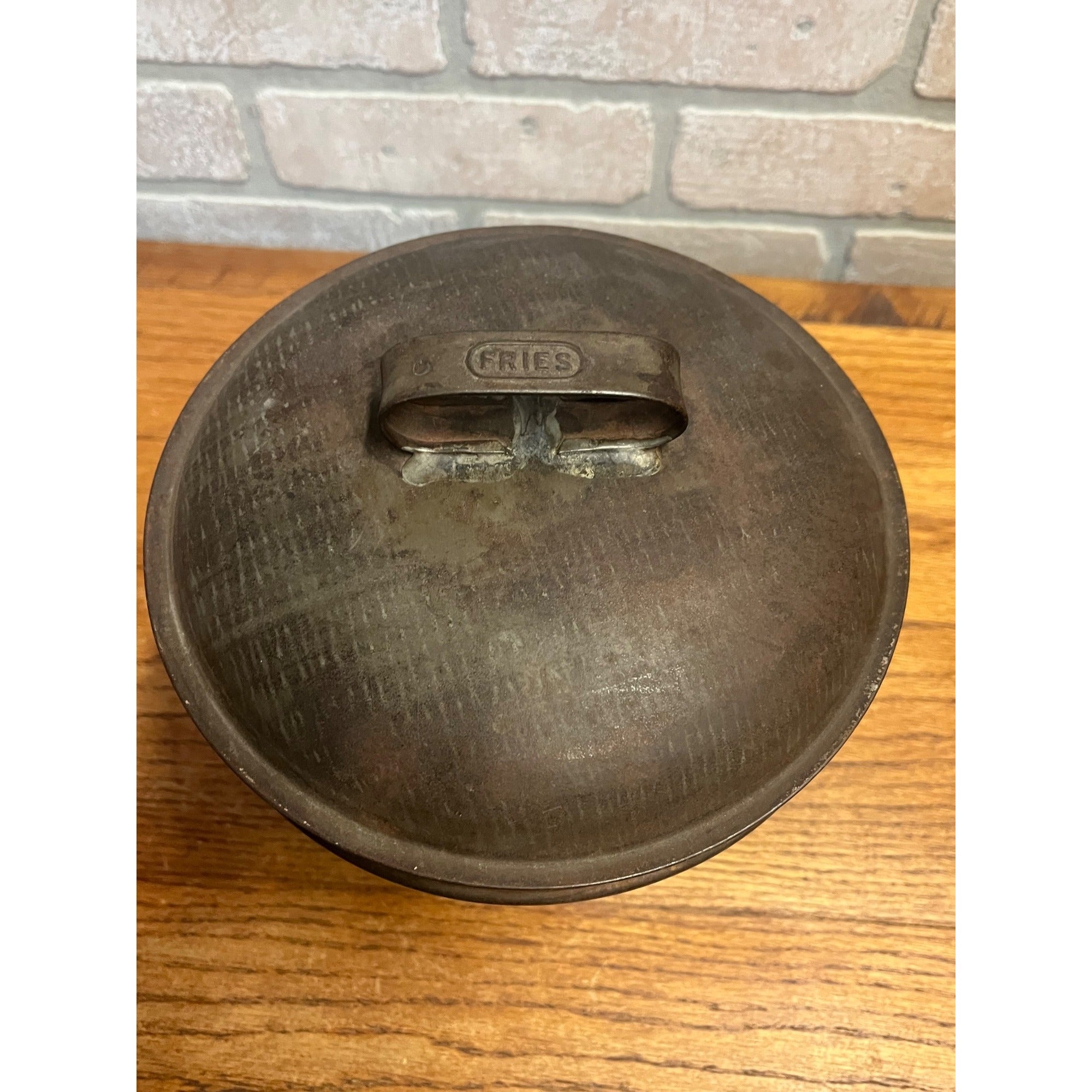 Antique 1920s Primitive Farmhouse Metal Bunt Fruit Cake Baking Mold By FRIES Co.