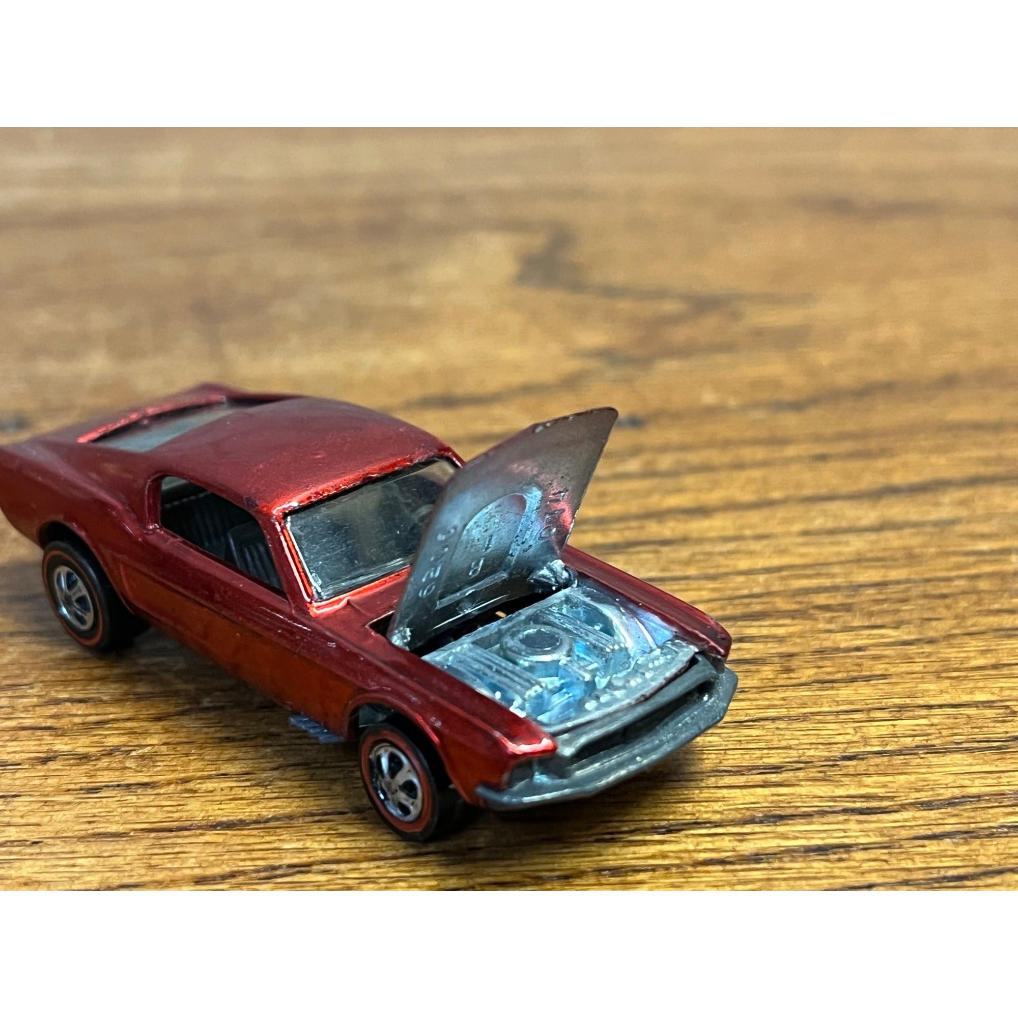 1968 Hot Wheels Redline Custom Mustang Red US -- EXCELLENT MINTY