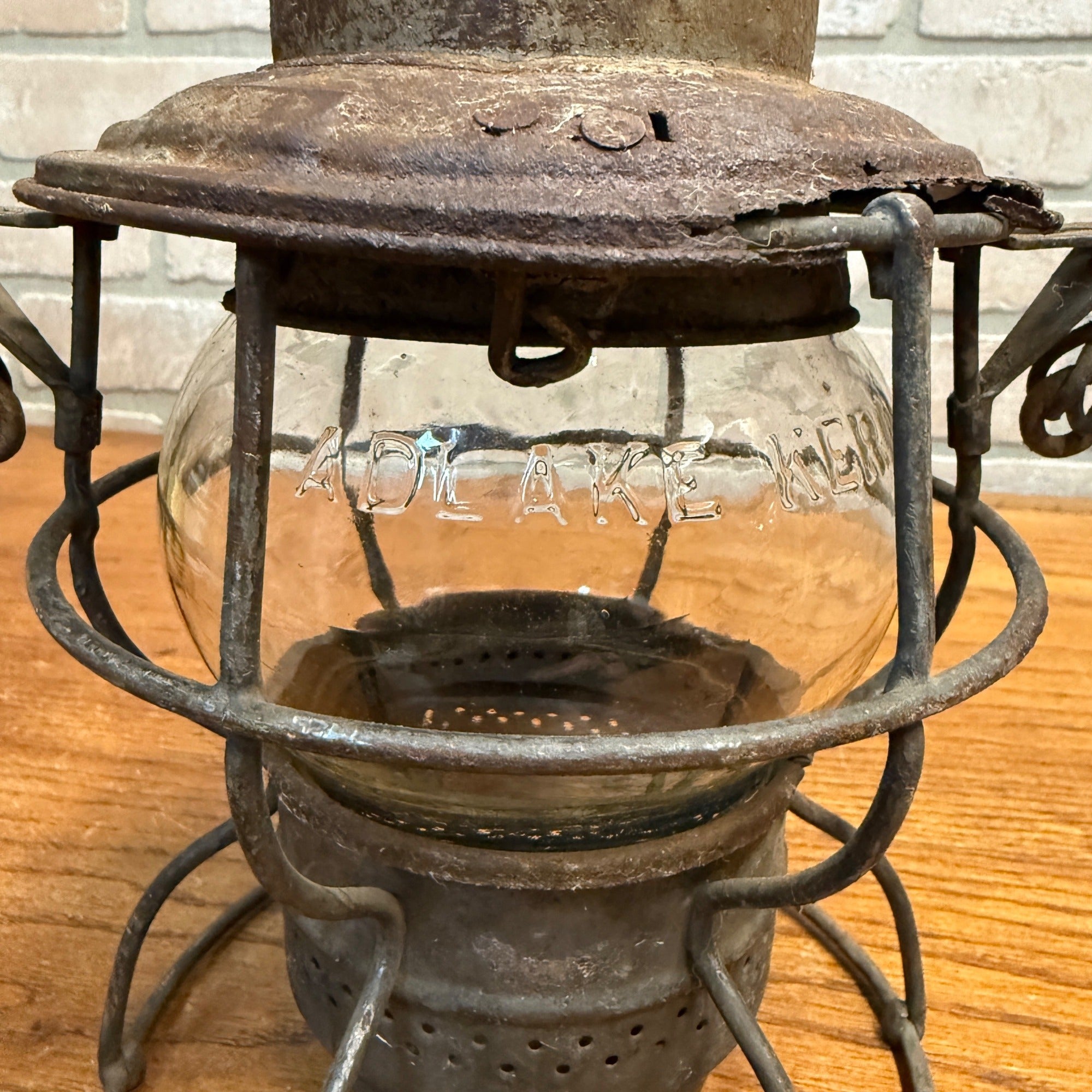 Chicago Milwaukee St Paul Railroad Adlake Kerosene Lantern Kero Clear Embossed Globe