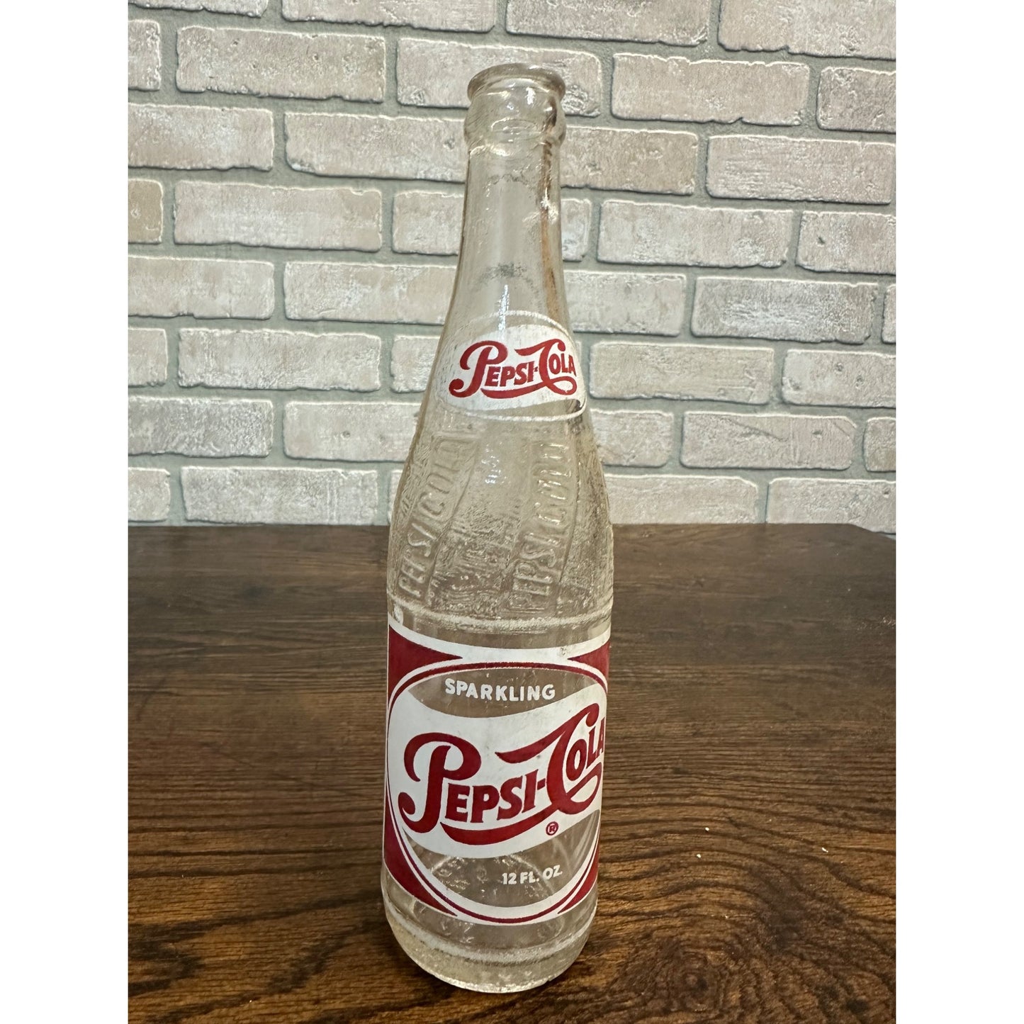 Vintage 1950s Pepsi Cola 12oz Glass Red White Soda Bottle - Lynchburg VA