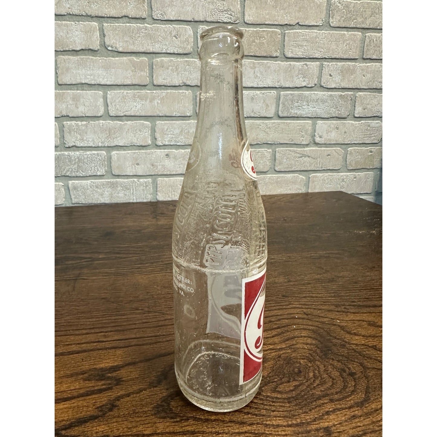 Vintage 1950s Pepsi Cola 12oz Glass Red White Soda Bottle - Lynchburg VA