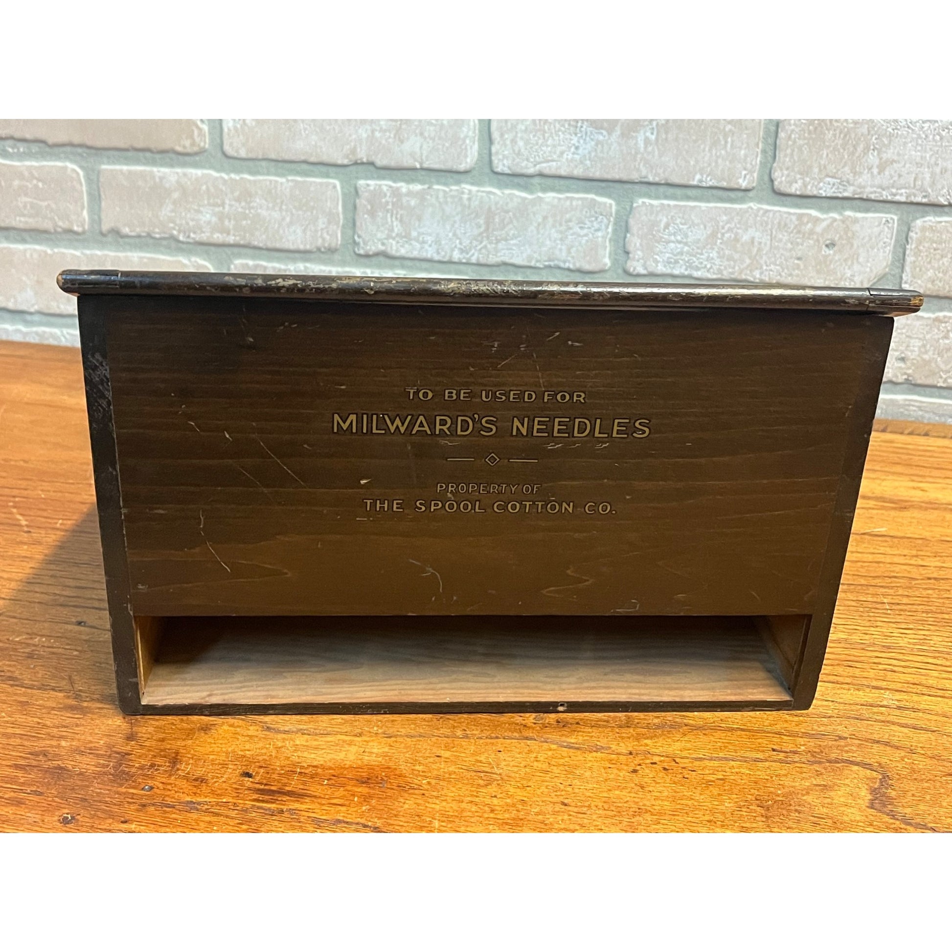 Vintage 1920s Milward's English Needles Countertop Store Display Case Advertising